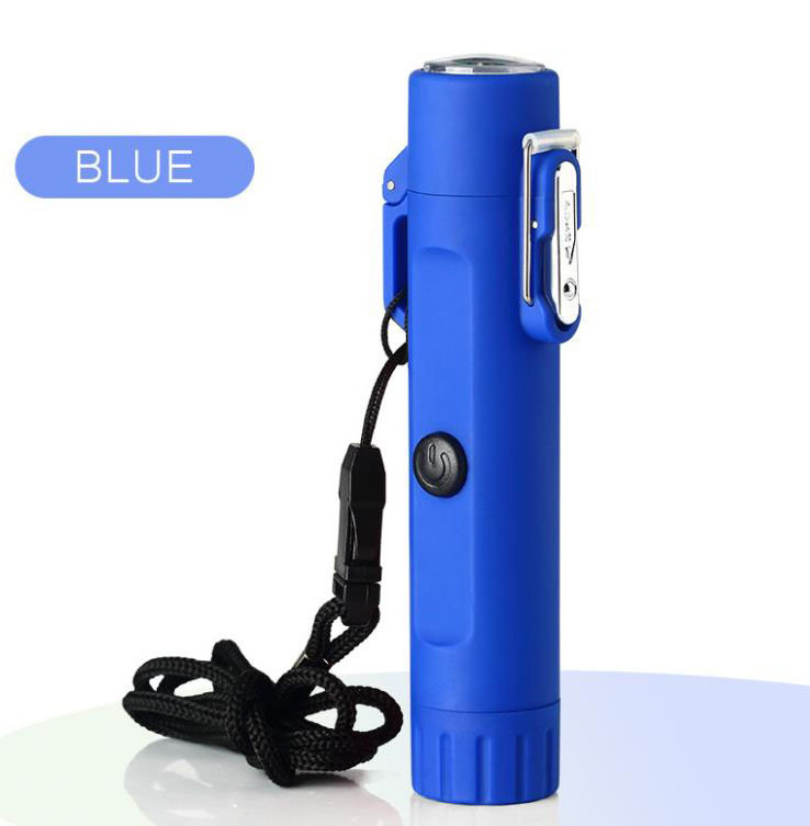 Waterproof Camouflage Dual arc Flashlight with Compass Travel Outdoor Electronic Lighter Igniter