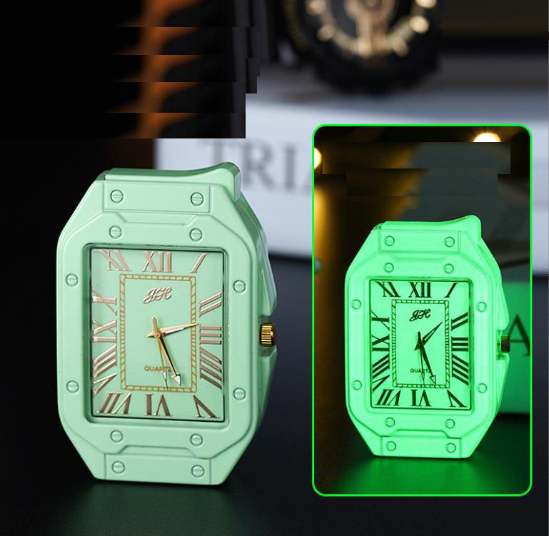 Watch Cigar Flame Gas Windproof Torch Crocodile Lighter Jet Blue Zinc Alloy  Luminous Lighter