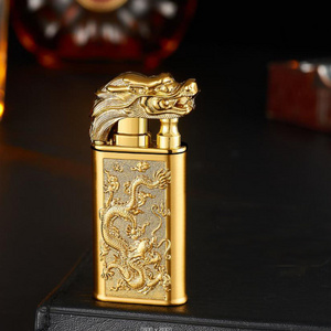 Crocodile/Dragon  3D print Lighter Embossed Double Fire Butane Gas Cigarette lighter