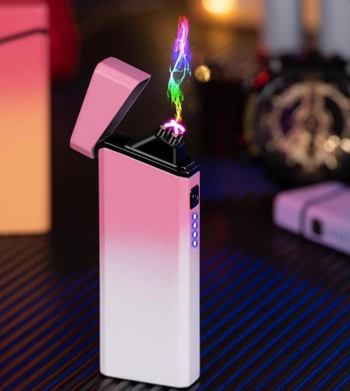 Electric Lighter Rechargeable USB Arc Windproof Lighters Flame Lighter