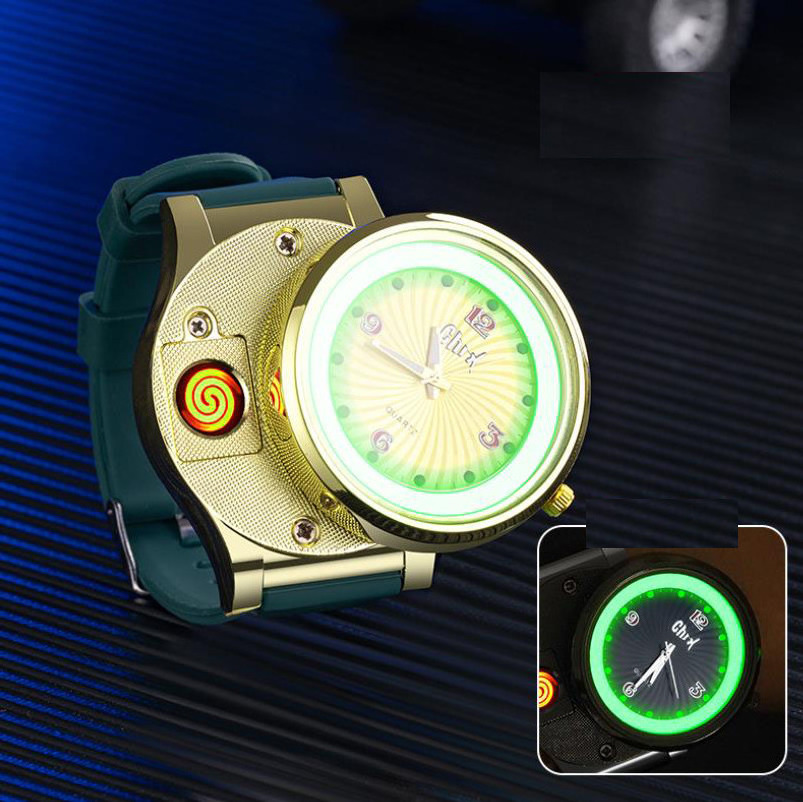 Usb Cigar Rechargeable Electric Lighter Watch Cigarette Electronic Windproof Wrist Watch with Lighter