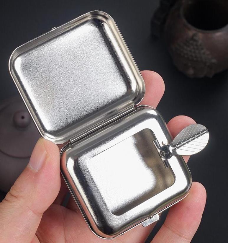 Car ashtray Creative Pocket Travel Rectangle Box Ashtray Stainless Steel Cigarette Ashtray