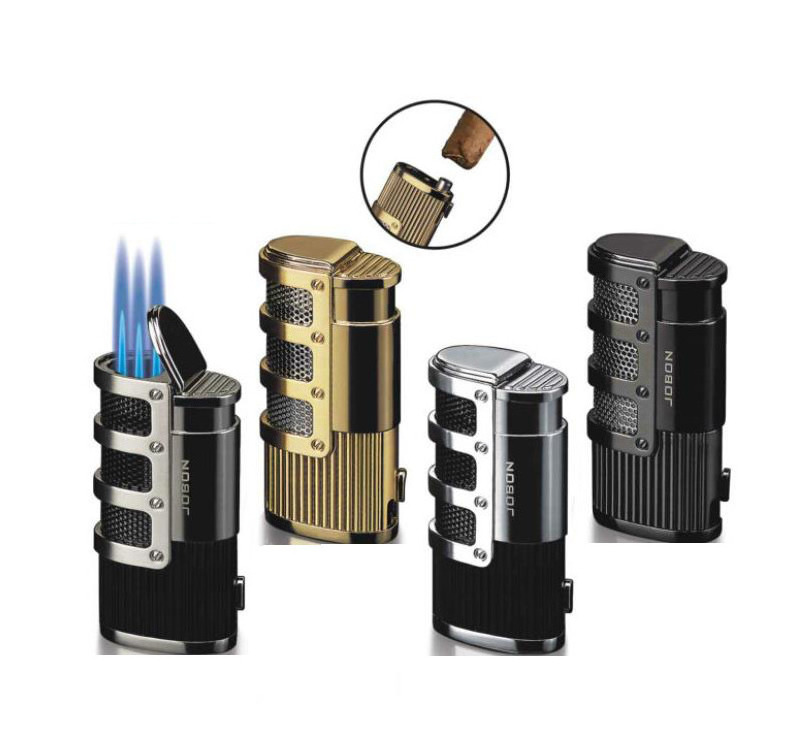 Three Straight Flush Gas Inflatable Cigar Straight Flush Windproof Torch Lighter