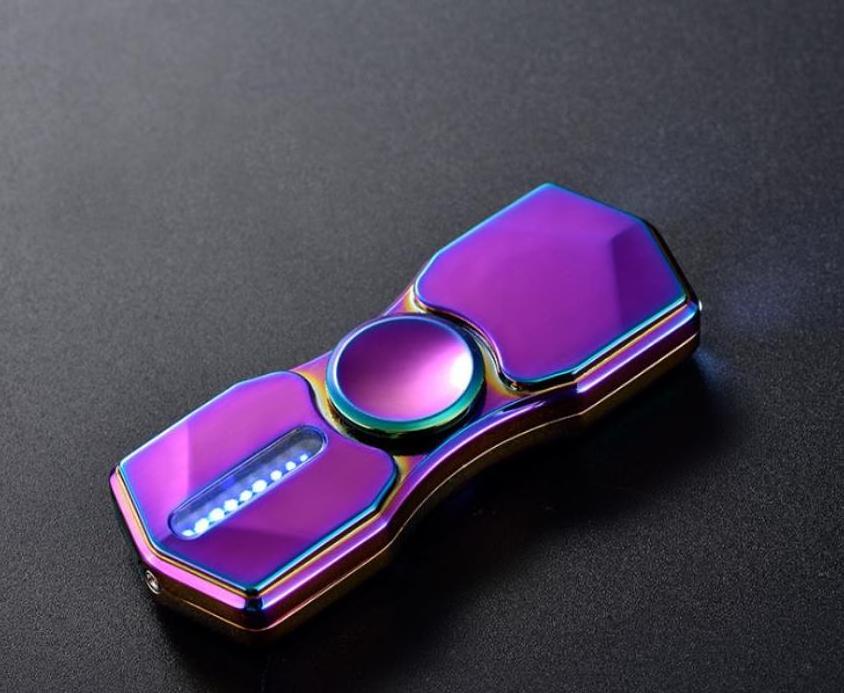 Strips Fidget Hand Spinner Windproof Rechargeable Arc Plasma USB Electronic Cigarette Lighter