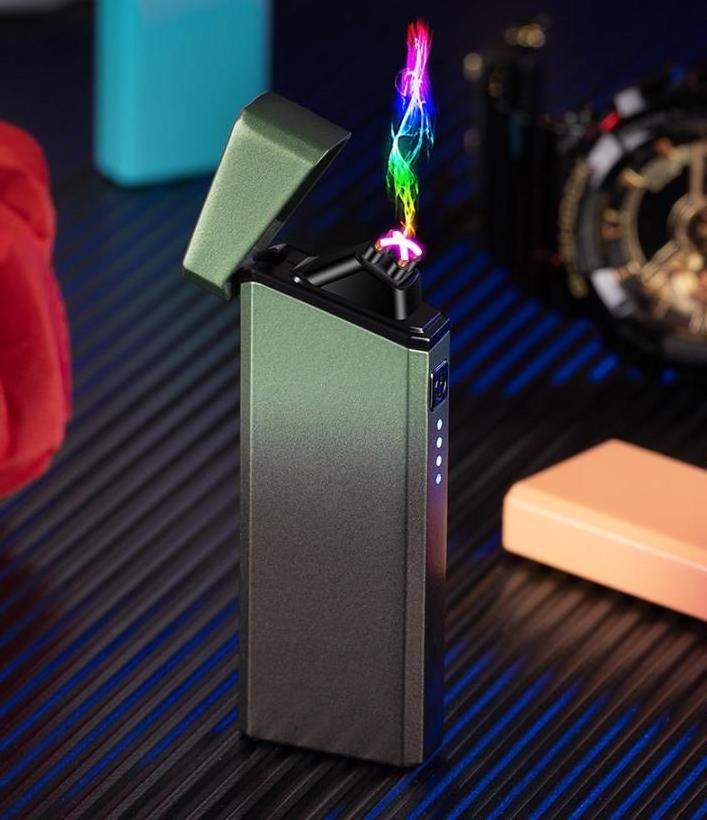 Electric Lighter Rechargeable USB Arc Windproof Lighters Flame Lighter