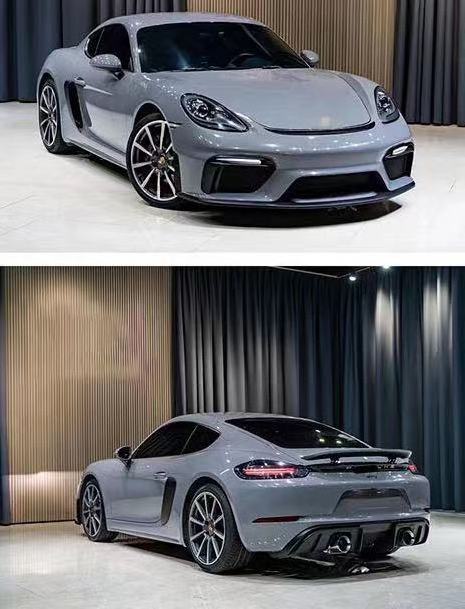 Gt4 Style Body Kits For Porsche 718 Cayman Boxster Front Bumper Rear Diffuser Exhaust Body Kit