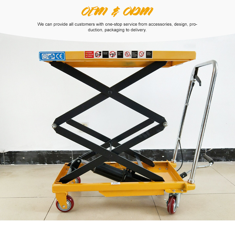 Lift table manual  platform car increasing shear fork  Hydraulic scissor truck thickened steel material