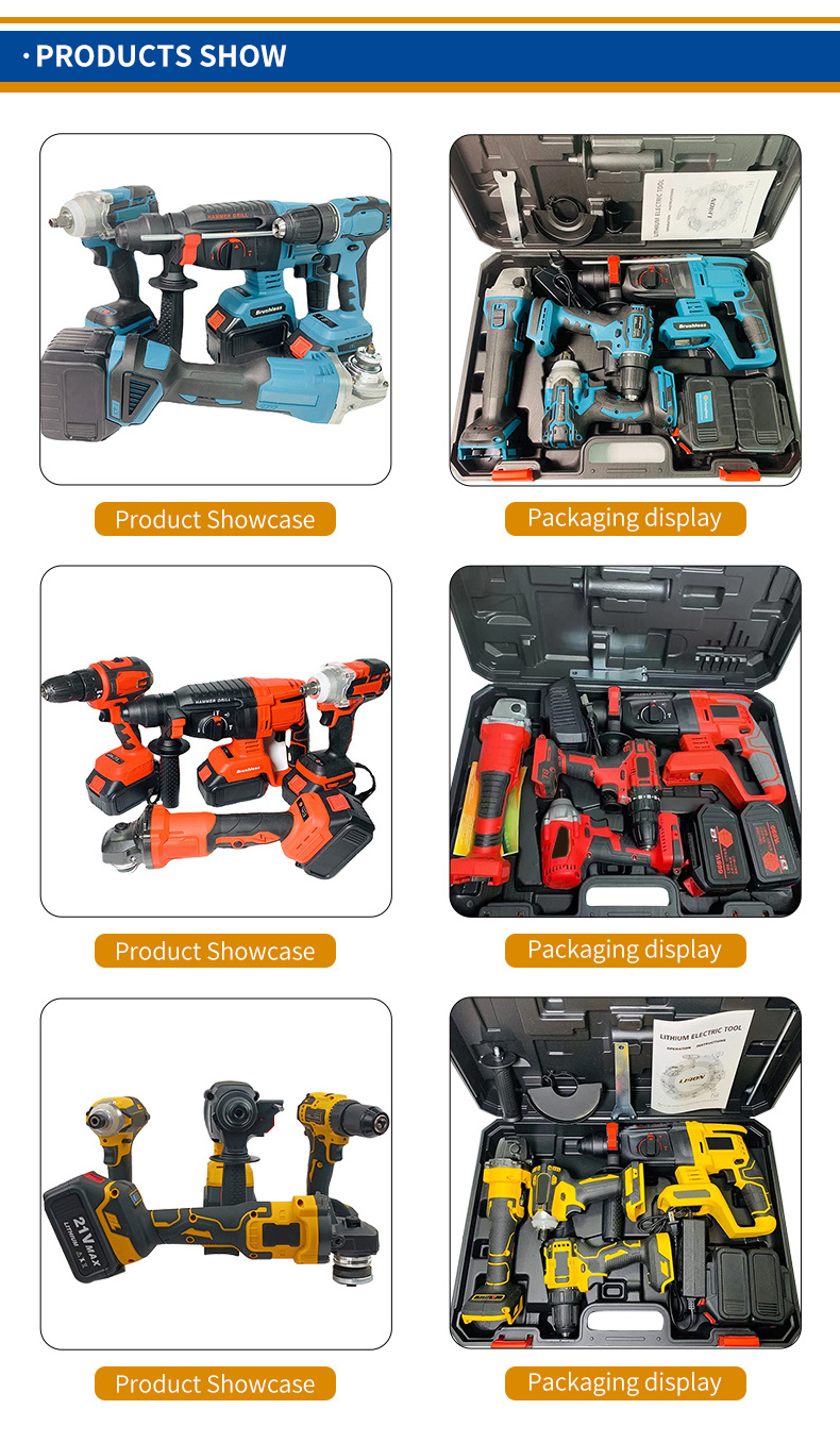 Power ToolsFactory Power Drills Kit 21v Portable Electric Cordless Brushless 18v Cordless Drill Lithium Battery Power Tools Ki