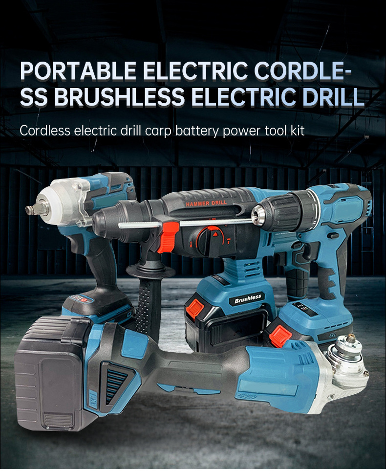 Power ToolsFactory Power Drills Kit 21v Portable Electric Cordless Brushless 18v Cordless Drill Lithium Battery Power Tools Ki