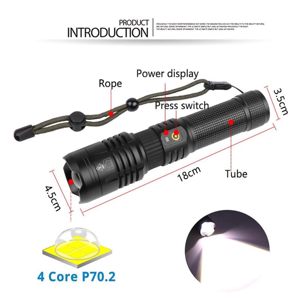 Powerful Torch Waterproof Emergency Flashlight for Outdoor Adventure Tourism Hiking Camping Flashlight LED 10 18650 15 ABS DC 6V