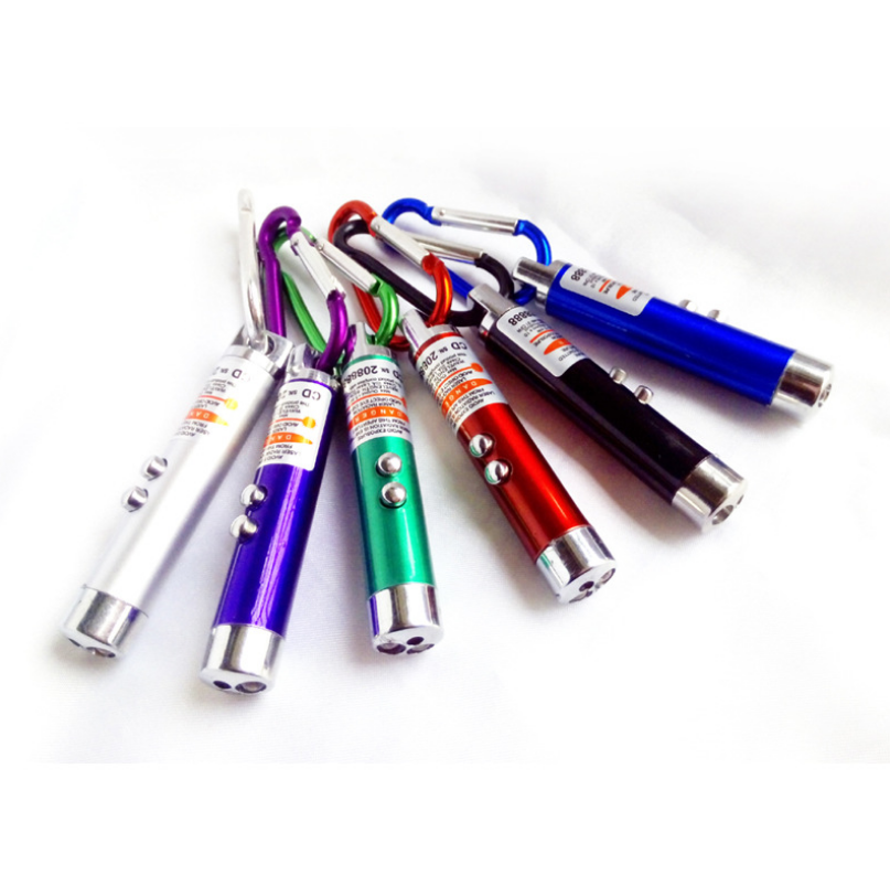 3 in 1 multifunction 6 color Laser Pointer LED Flashlight Mini UV Light Keychain torch