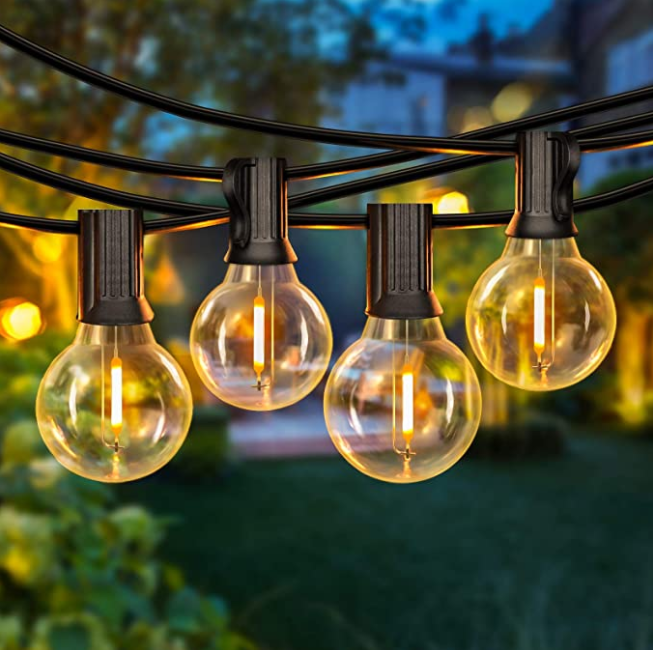 Outdoor Waterproof String Lights G40 Globe Patio Lights Bulbs with 27 Edison Glass for Decoration Christmas 25 50 Feet IP65 100