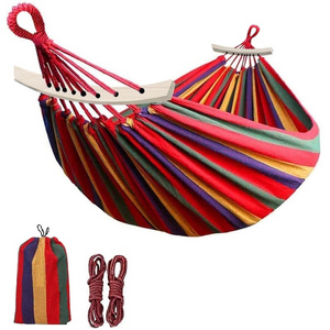 Double Hammock Person Cotton Canvas Hammock Portable Camping Hammock with Carrying Bag 1 Person 2 Adult Binding Rope, Cloth Bag