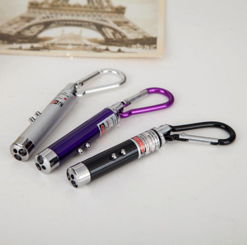 LED Flashlight Mini UV Light Key Chain Small Flashlight Rechargeable Battery 15 Aluminum Alloy 3 in 1 Multifunction 6 Color 50