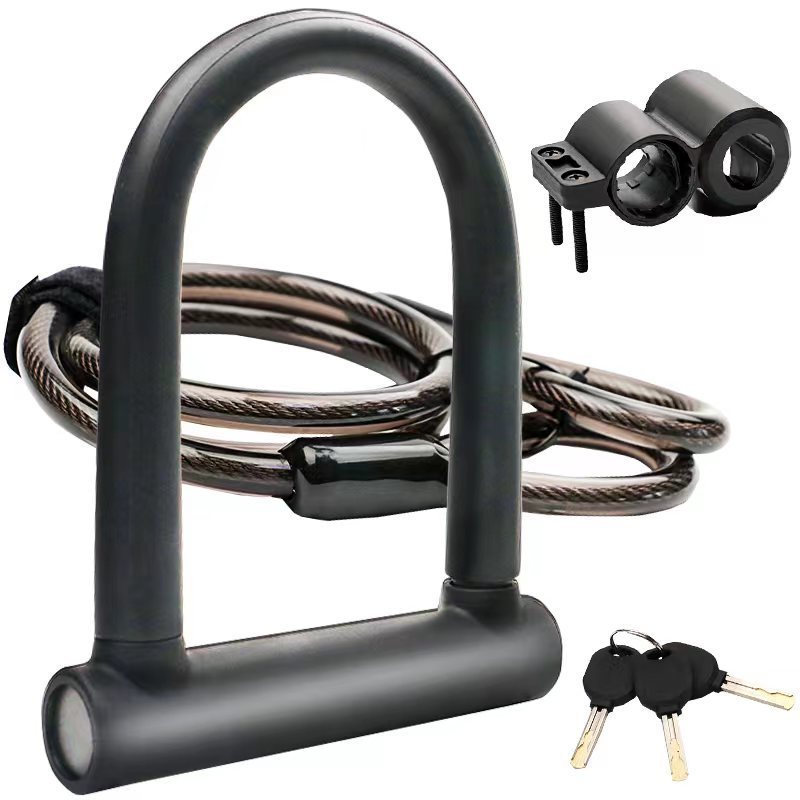 Anti theft Bicycle U Lock Cable Combination MTB Road Mountain Cycling Lock Steel Security Bike Locks