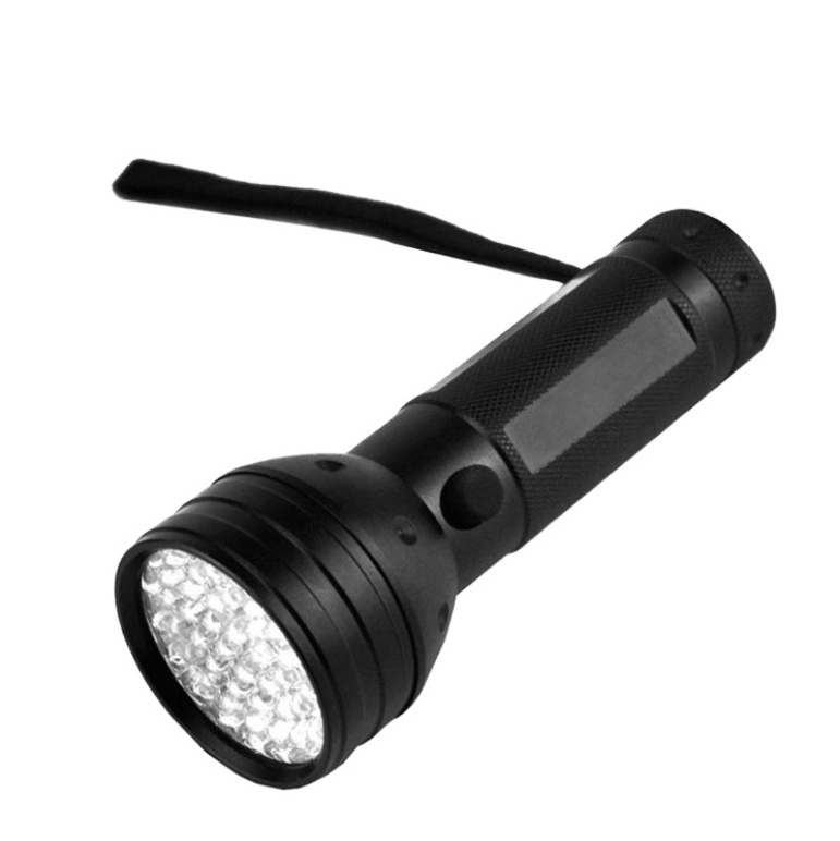 UV LED Flashlight Ultraviolet Blacklight Detector Camping Rechargeable Battery DC 12V Li-ion Aluminum Alloy IP65 70 365nm Led