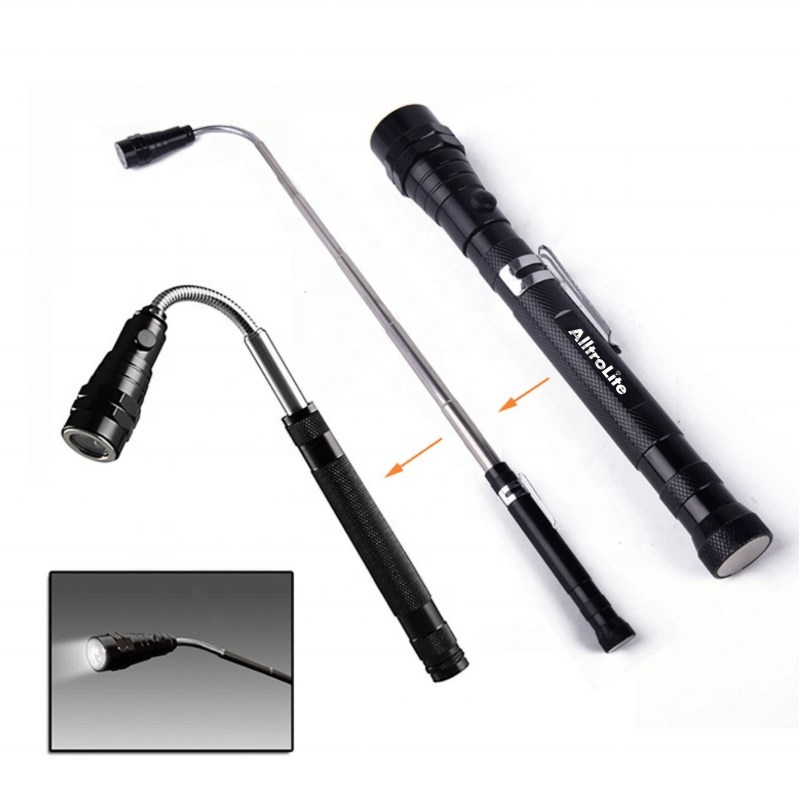 Antenna LED Flashlight Extendable Battery Operated Lights Telescopic Magnetic Base Light Flexible Led Flashlight Camping High