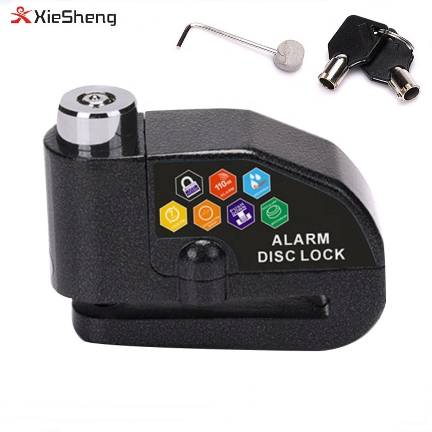 Motorcycle Alarm Lock Bicycle Security Disc Brake Alarm Lock Anti-theft Zinc Alley Cable Bike Lock with keys