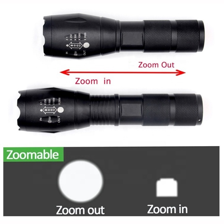 OEM Flashlight 18650 Battery or AAA Torch Light 800LM Waterproof Zoomable Led Rechargeable T6 Flashlight Camping Li-ion 60 3.7V