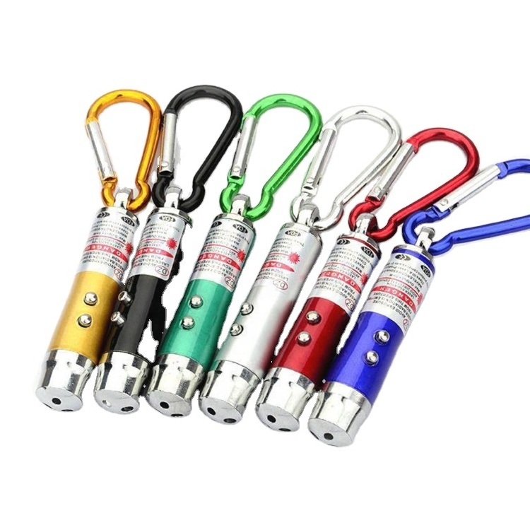 3 in 1 multifunction 6 color Laser Pointer LED Flashlight Mini UV Light Keychain torch