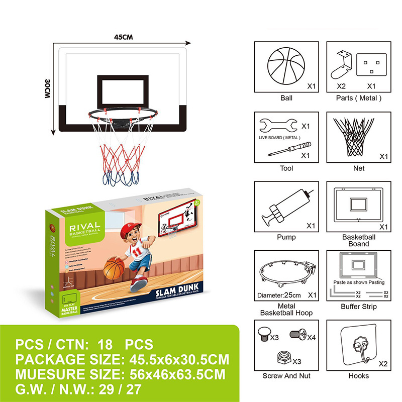 backboard backboard and rim with hanger on door  Hoop  Portable Indoor and Outdoor Basketball Training Kit