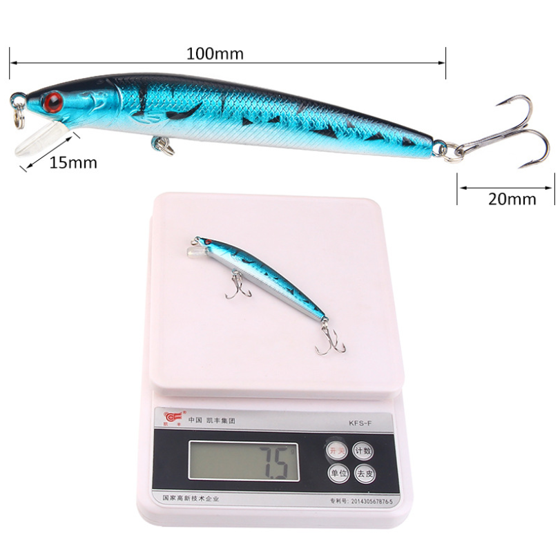 3D Eyes Minnow Fishing Lures Treble Hooks Fishing Lures Lifelike Fishing Lures