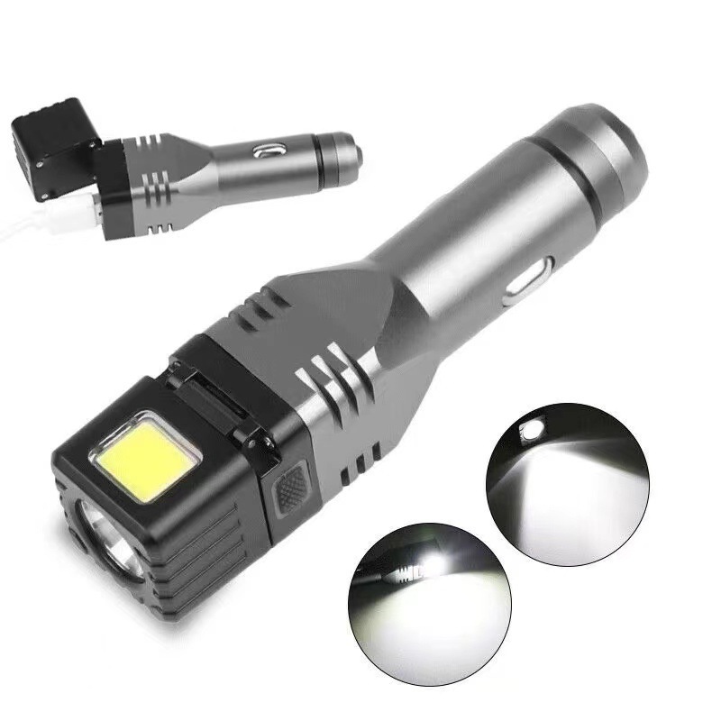 Mini LED Torch Flashlight Car Charger Emergency Floodlight waterproof usb rechargeable cob led work flashlight