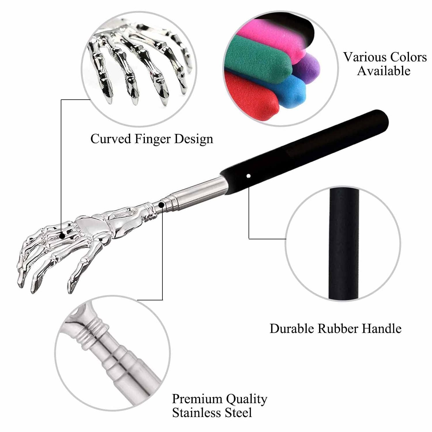 Telescoping Back Scratcher  Portable Extendable Metal Skeleton Hand Back Scratchers  Hand Massager