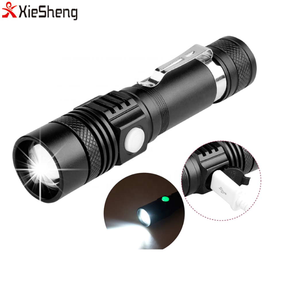 Rechargeable Led Flashlight Aluminium Alloy USB led Torch 1000 Lumen Tactical Flashlight for Camping