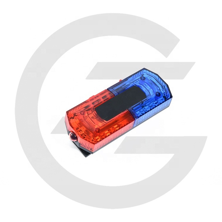 USB Recharge Red Blue Led Flashing Shoulder Warning Light For Security Protection