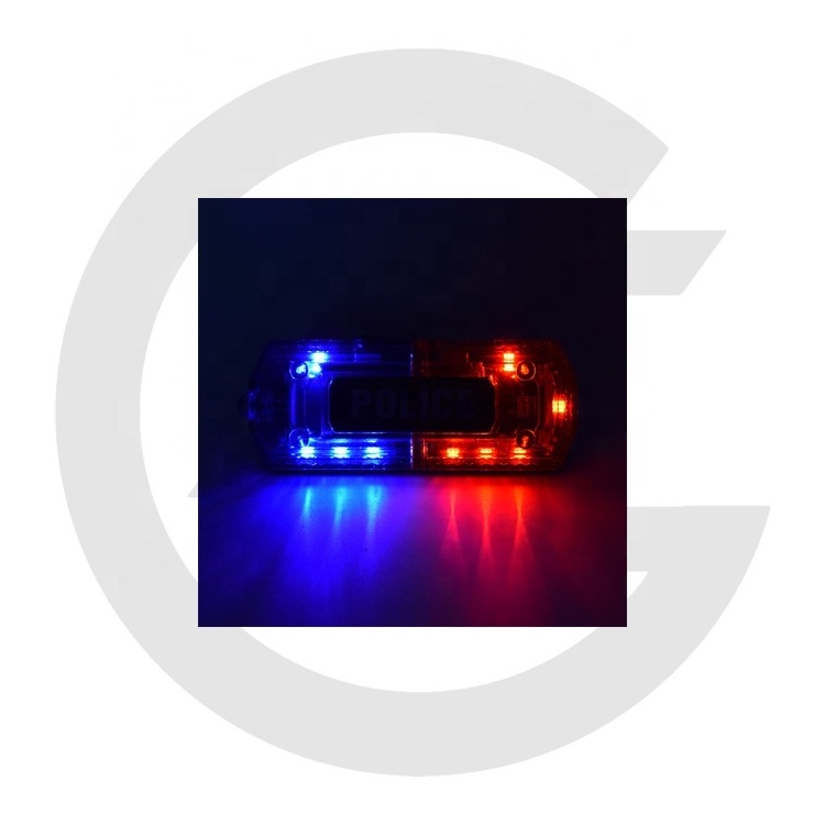 USB Recharge Red Blue Led Flashing Shoulder Warning Light For Security Protection