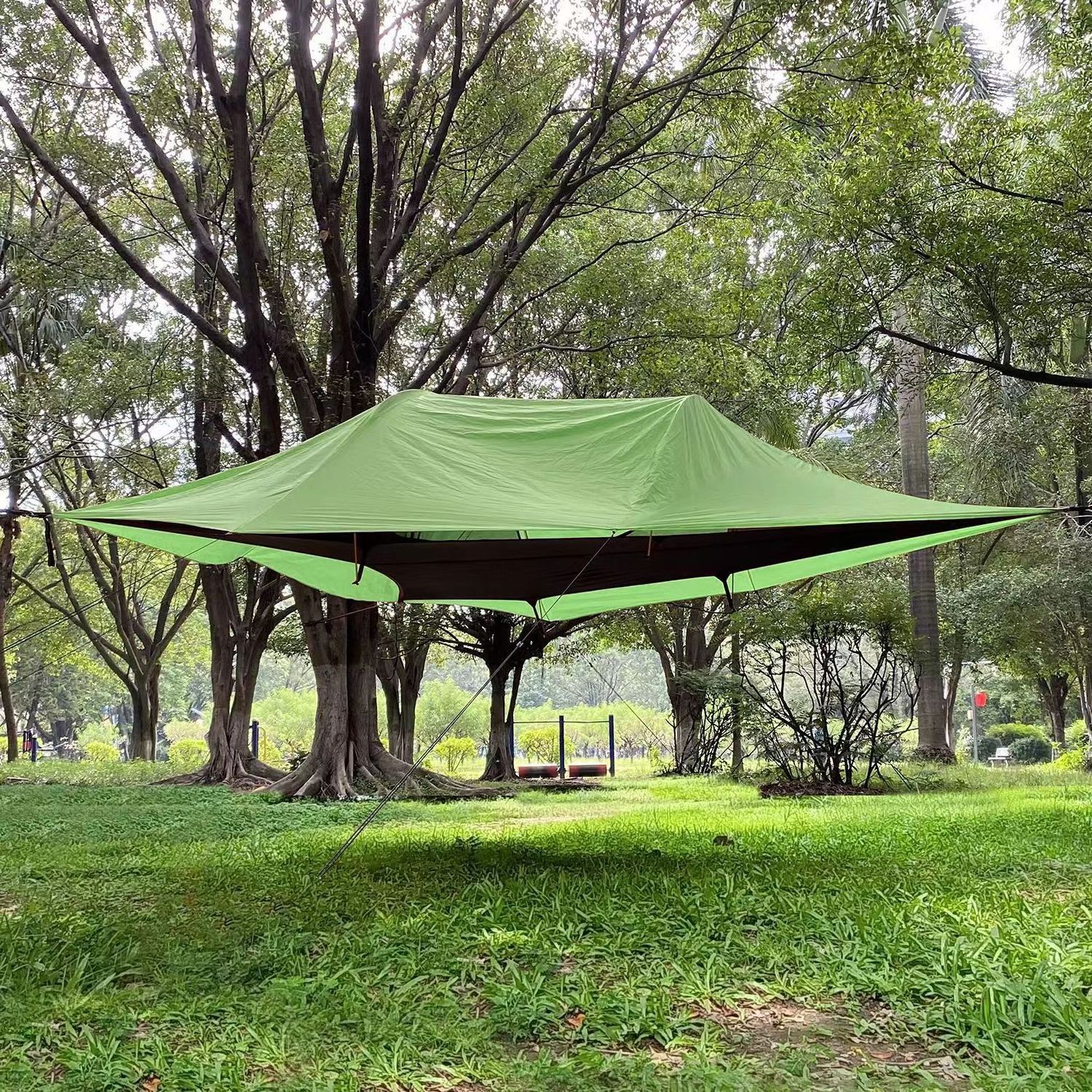 Factory customized air tent outdoor camping triangle hammock double layers with nets and waterproof tarp