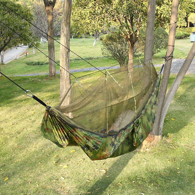 Manufacturer wholesale camo hammock with mosquito net