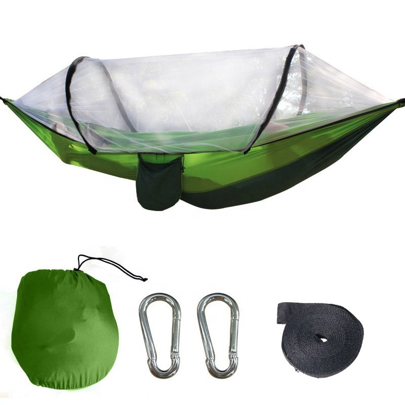 Factory Wholesale Camping Pop Up Hammock With Mosquito/Bug Nets 210T Nylon 250KG Load Capacity Jungle Hammock With Bug Nets