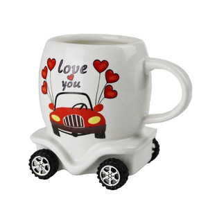 Handmade Car mug with wheel ceramic mugs funny cool mug