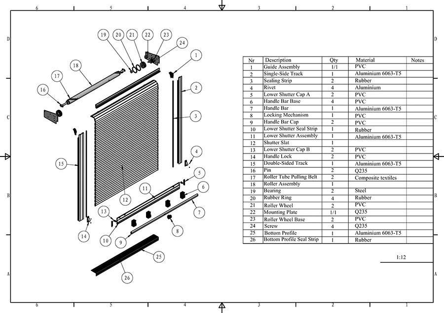 Hot Sell  High quality custom aluminum vehicle rolling up doors fire truck roller shutter door