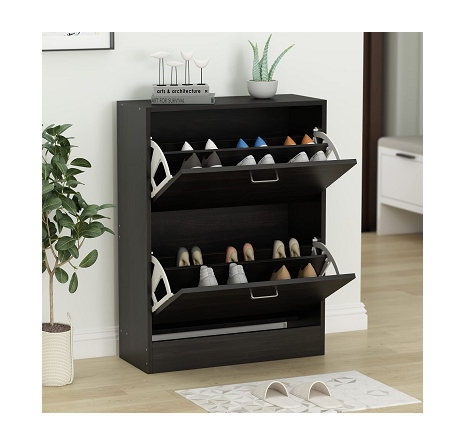 Dilun Customized Shoe Cabinet with 2 Flip Drawers for Entryway, Modern Shoe Storage Cabinet