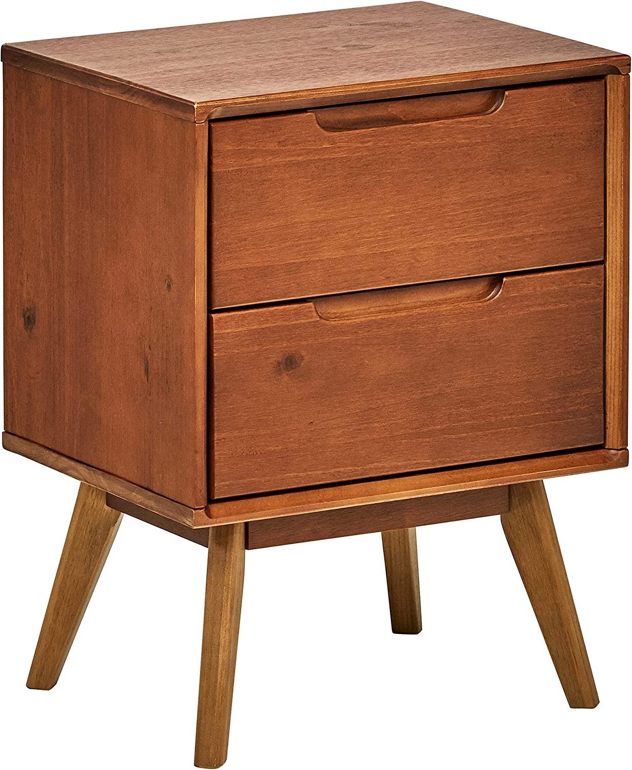 Dilun Customizec Mid-Century Nightstand Bedside Table with 2 Drawers For Bedroom, Home Office