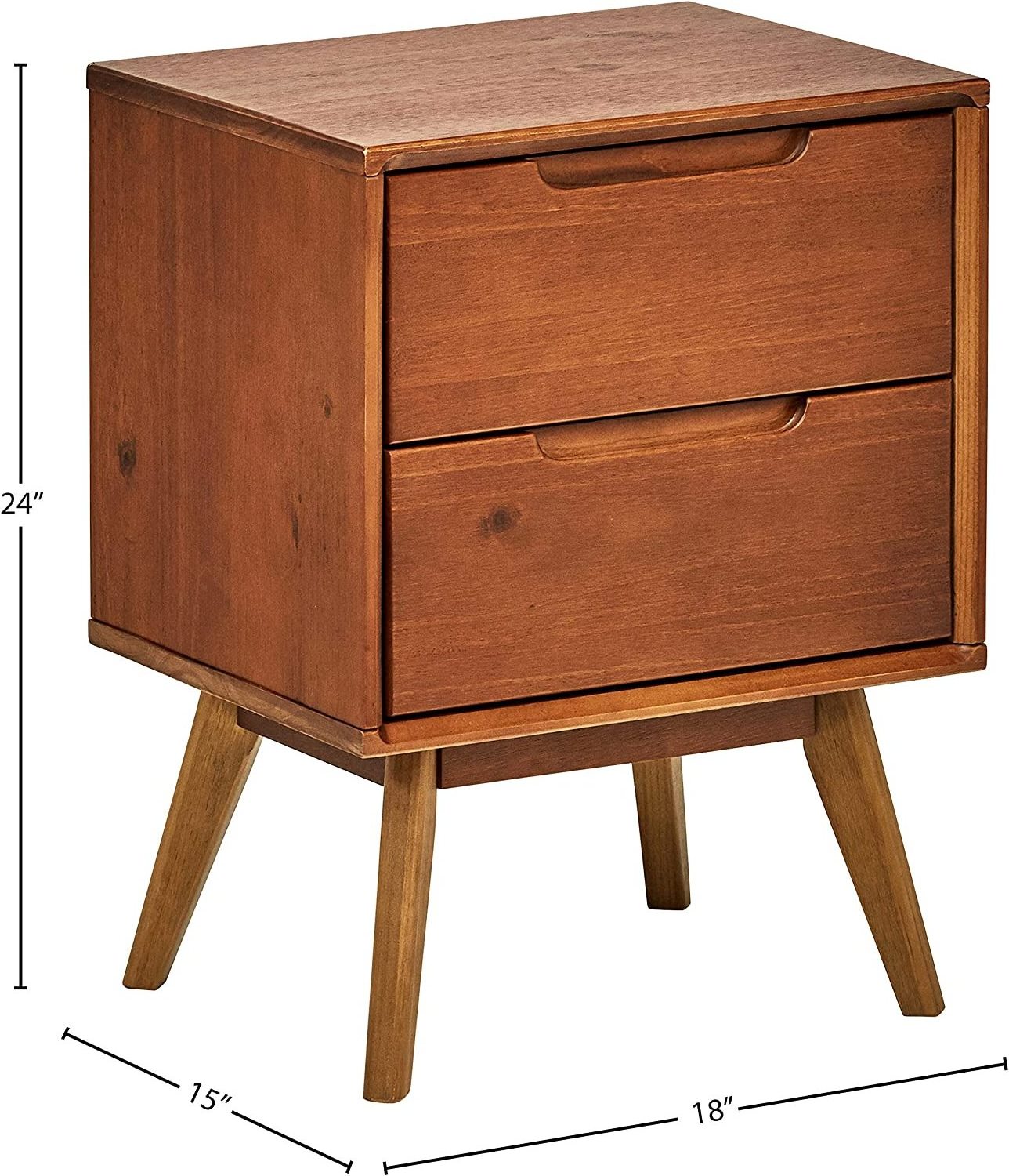 Dilun Customizec Mid-Century Nightstand Bedside Table with 2 Drawers For Bedroom, Home Office