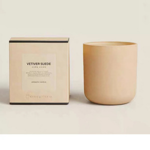 Bulk Order Luxury Branded Candle Fragrance Aroma Customized Scented Frosted Glass Cup Candle With Cork Lid And Custom Label