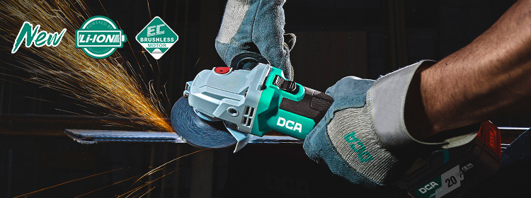 DCA Cordless Power Tools Brushless Motor Battery Angle Grinder 20V