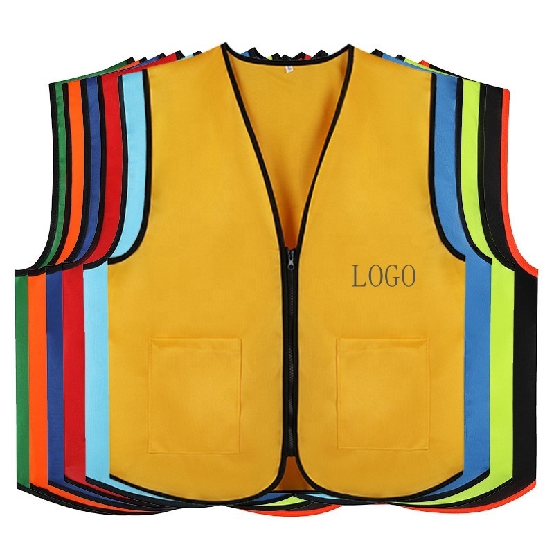 Custom Activity Vest Clerk Workwear Zipper Volunteers Event Vest Adult Supermarket Uniform Vest