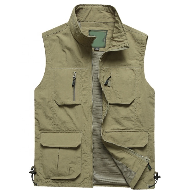 SevenDosong Breathable Travel Photography Vests Outdoor Vest Men's Quick Dry Fishing Vest with Multi Pockets