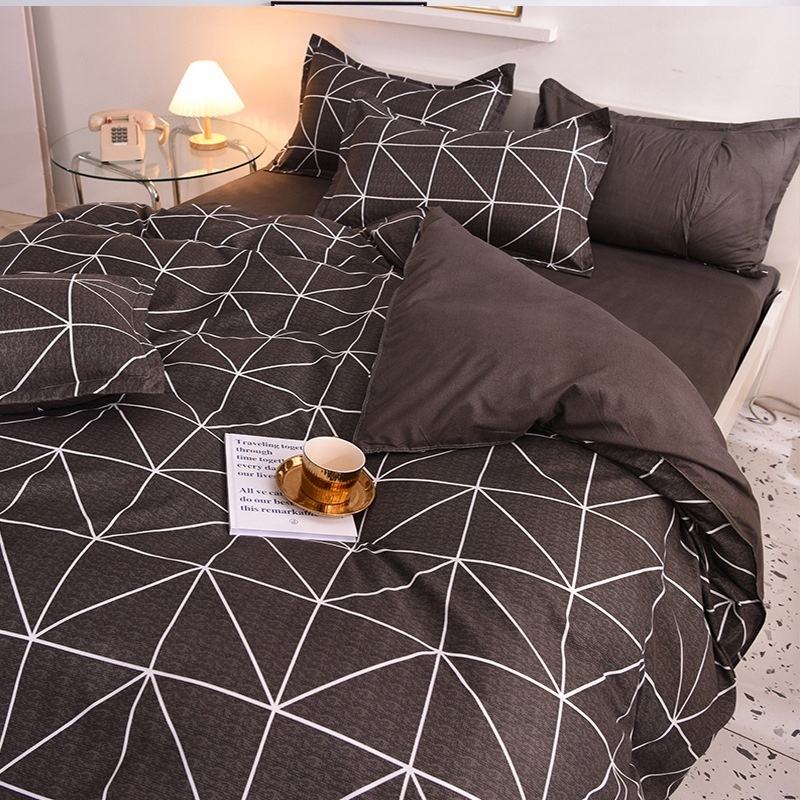 Five Star Hotel White Bedding Set Polyester Bed Sheet Set Bed Linen Four-piece Bed Sheet 4 Piece Set Cotton Bedding Item