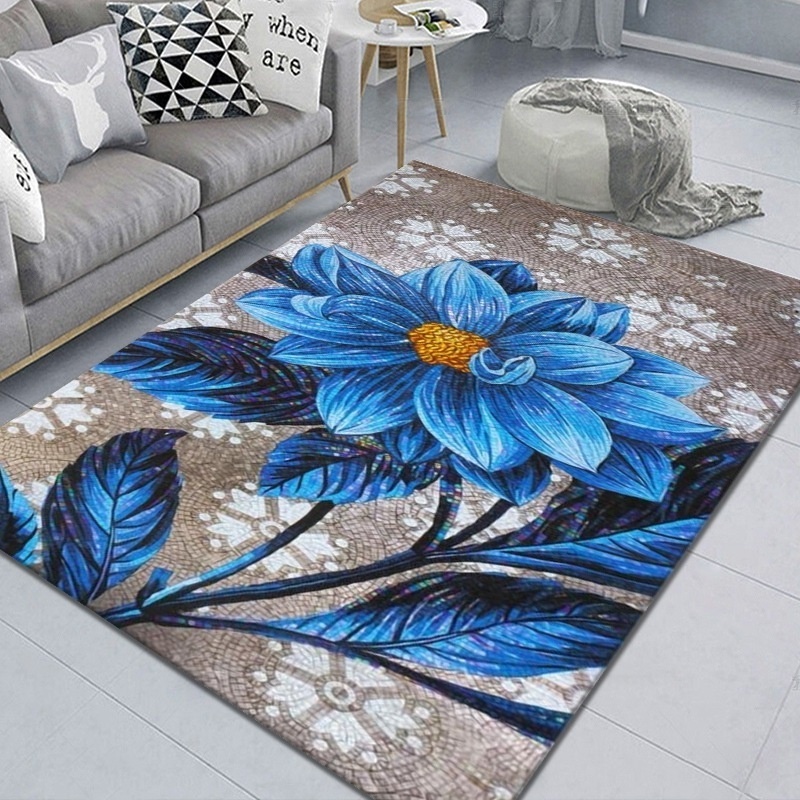 Hot Sale Popular Living Room Decorations Floor Mat Home Center Rug Flower Design 3D Print Carpet