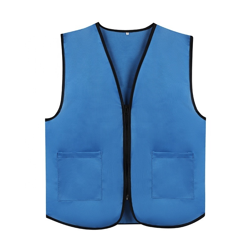 Custom Activity Vest Clerk Workwear Zipper Volunteers Event Vest Adult Supermarket Uniform Vest