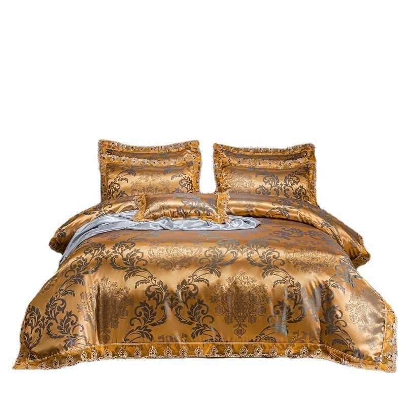 New Satin Jacquard Four-piece Set Customized Bedsheets Comforter Bedding Set