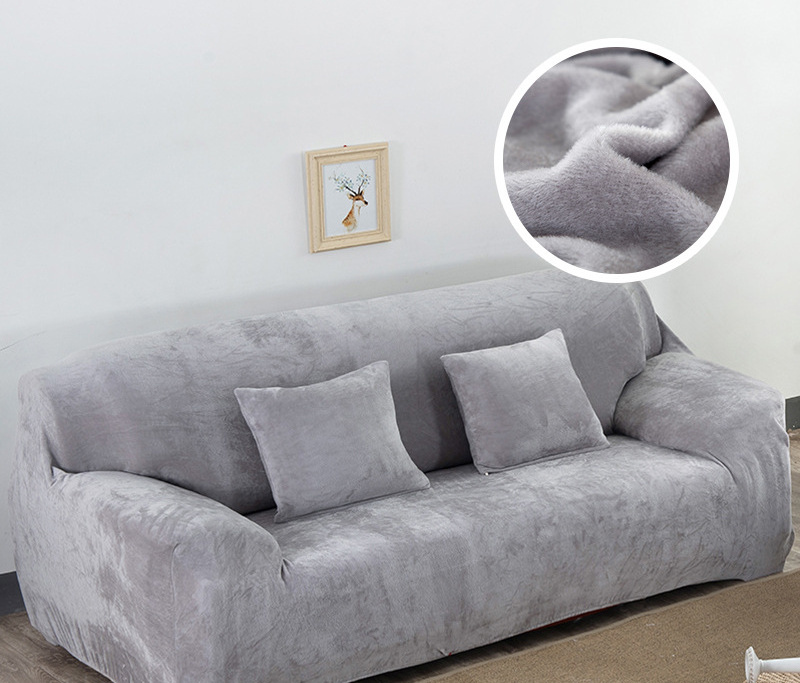 Velvet Plush Thicken Sofa Cover All-inclusive Elastic Sectional Couch Cover For Living Room Chaise Longue L Shaped Corner Covers