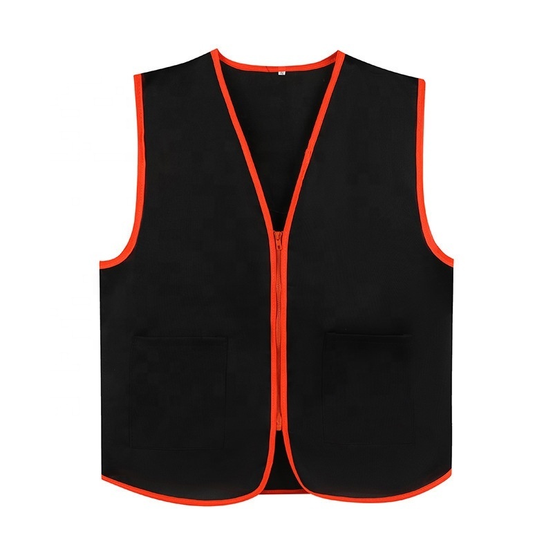 Custom Activity Vest Clerk Workwear Zipper Volunteers Event Vest Adult Supermarket Uniform Vest