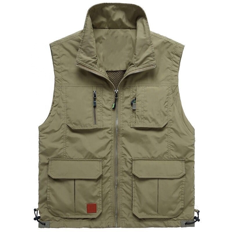 SevenDosong Custom Fishing Hiking Journalist Hunting Camera Man Vest Men's Multi Pockets Waistcoat Vest